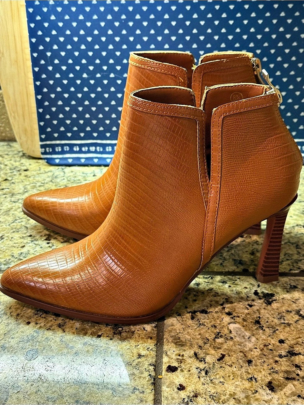Brown Pointed Toe Ankle Boots Like New